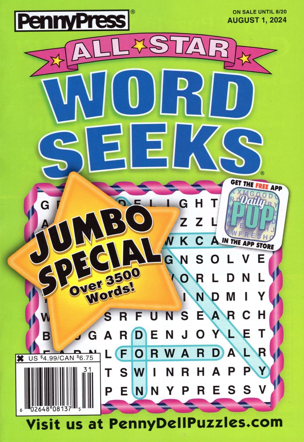 All-Star Word Seeks Puzzle Book August 2024