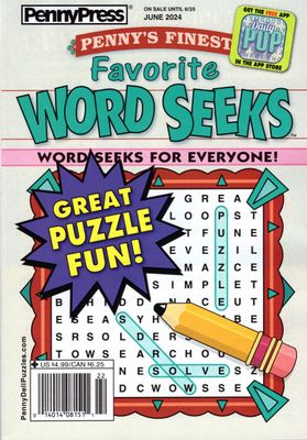 Penny’s Finest Favorite Word Seeks Puzzle Book June 2024