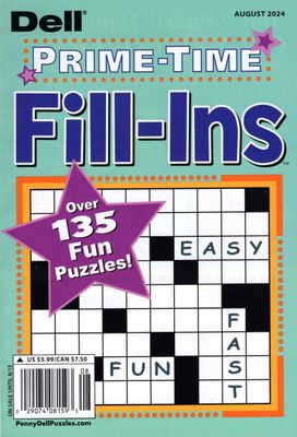 Dell Puzzle Books | Dell Prime-Time Fill-Ins August 2024