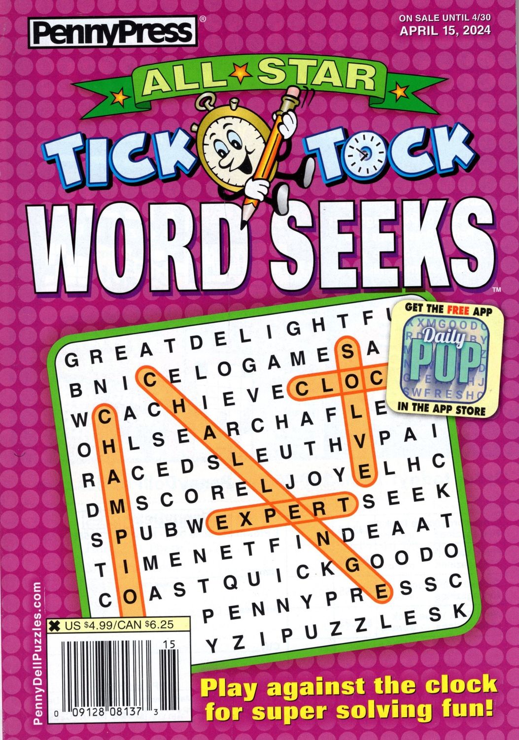 All-Star Tick Tock Word Seeks April 2024