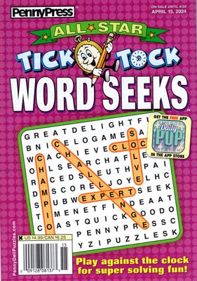 All-Star Tick Tock Word Seeks April 2024