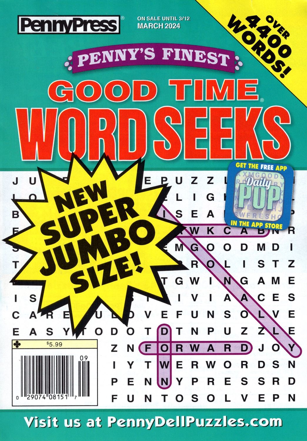 Penny’s Finest Good Time Word Seeks March 2024