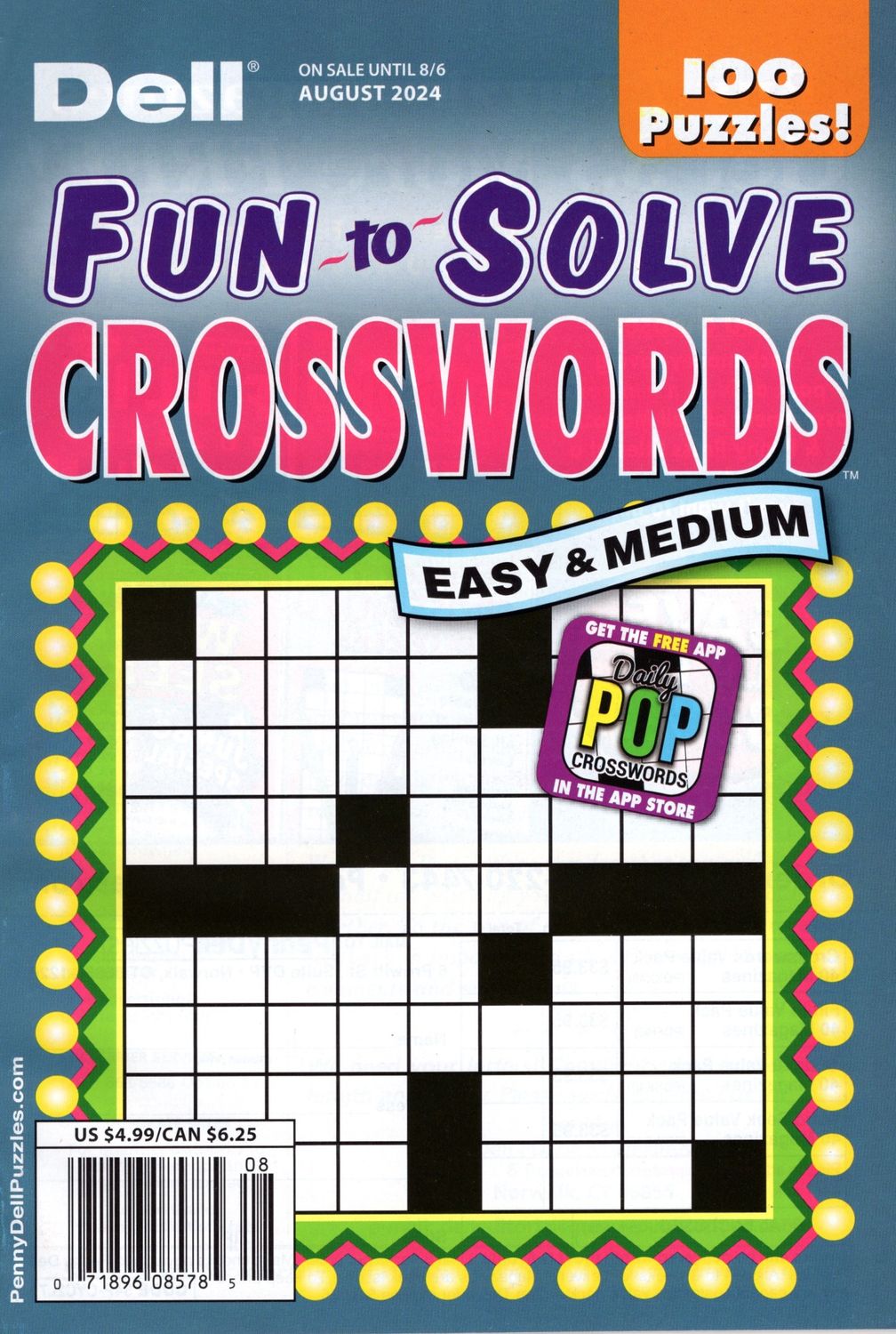 puzzle book store- Dell Fun-to-Solve Crosswords August 2024