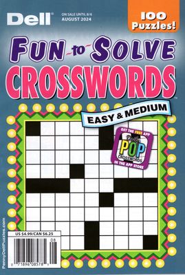 puzzle book store- Dell Fun-to-Solve Crosswords August 2024