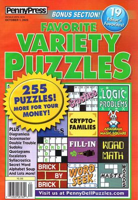 puzzle book store- Penny Press Favorite Variety Puzzles October 2023