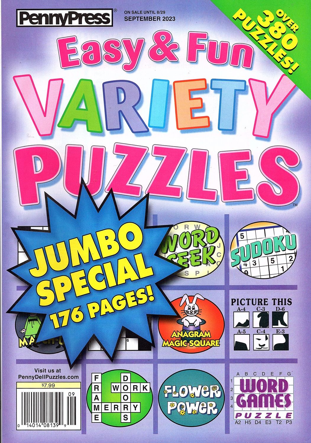 puzzle books from pennypress - Easy &amp; Fun Variety Puzzles September 2023