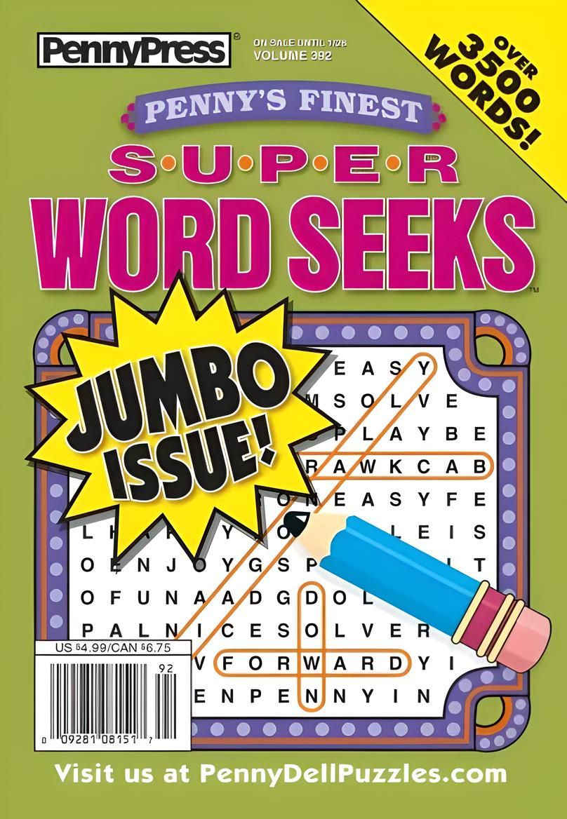 Penny’s Finest Super Word Seeks January 2025 - pennypress word seek puzzles