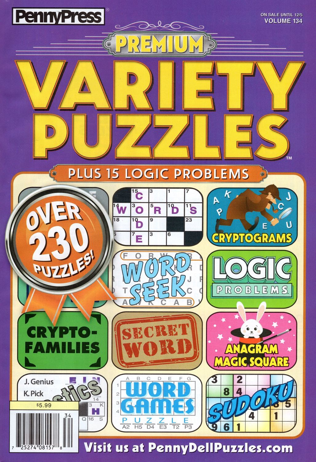 Logic Puzzles | Penny Press Premium Variety Puzzles #134