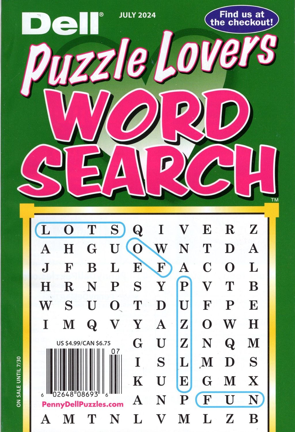 Dell Puzzle Lovers Word Search July 2024
