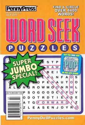 PennyPress Word Seek Puzzles July 2024