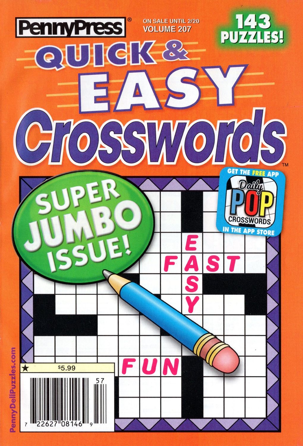 PennyPress Quick &amp; Easy Crosswords February 2024 (207)