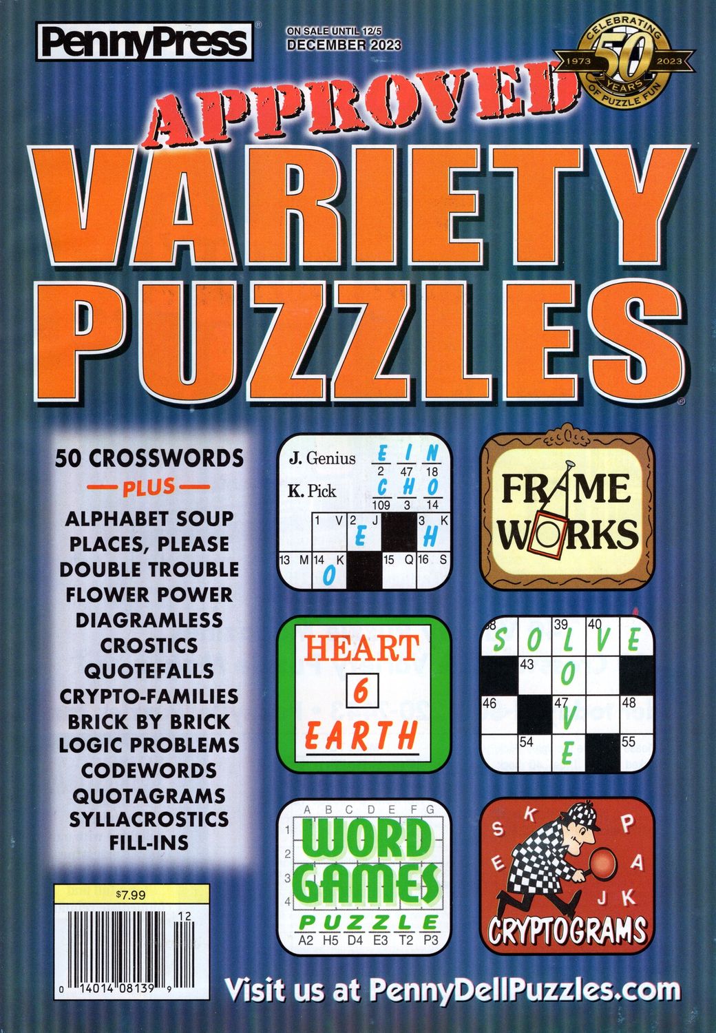 Approved Variety Puzzles December 2023 - puzzle book store