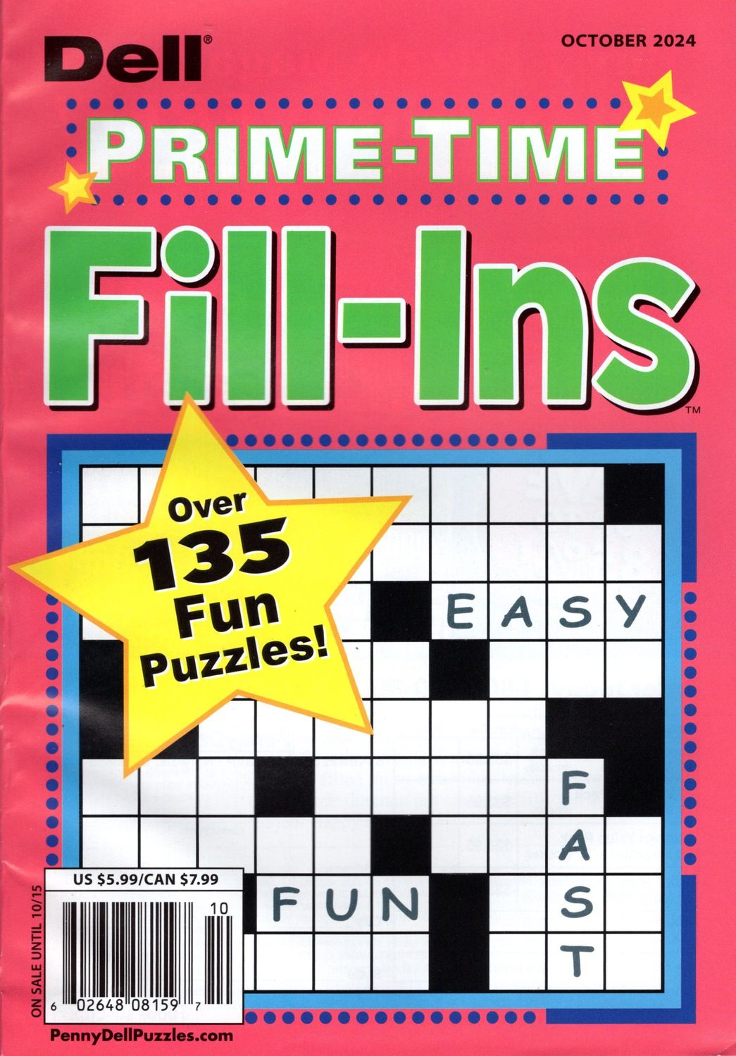 puzzle book store- Dell Prime-Time Fill-Ins October 2024