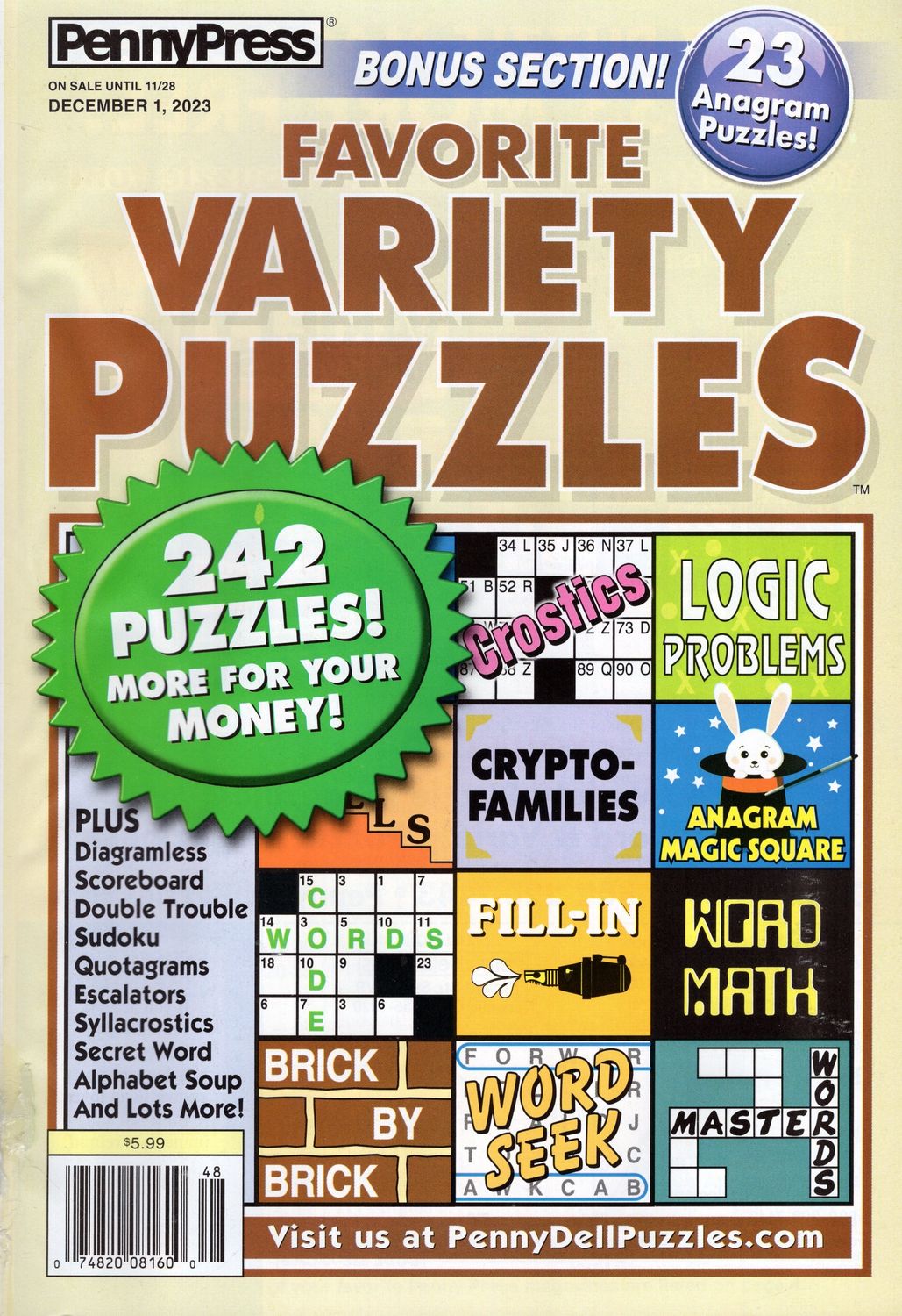 puzzle books variety - Penny Press Favorite Variety Puzzles December 2023