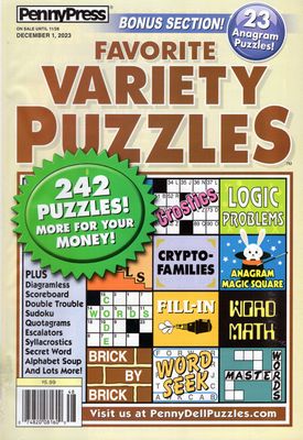 puzzle books variety - Penny Press Favorite Variety Puzzles December 2023
