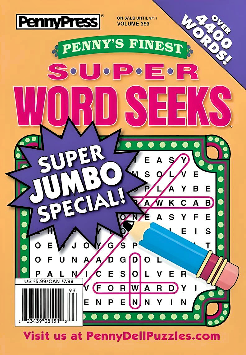Penny’s Finest Super Word Seeks March 2025 - puzzle book store