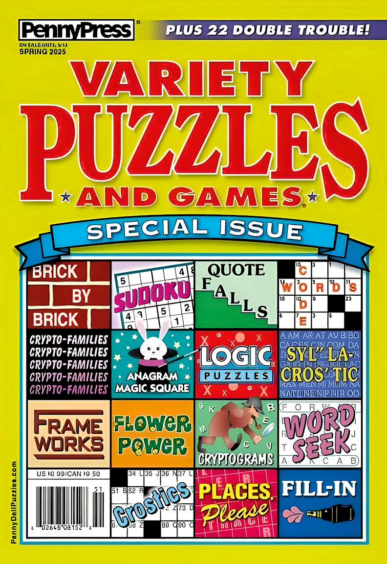 Variety Puzzles and Games Spring 2025 (Special Issue) - puzzle book store