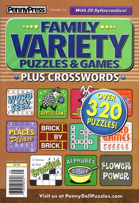 puzzle book store- Family Variety Puzzles &amp; Games Plus Crosswords #335