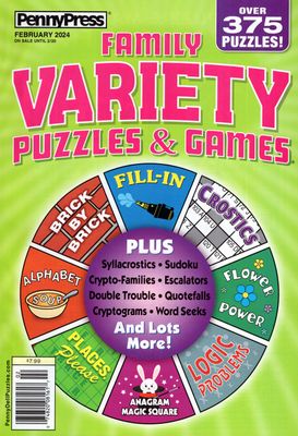 puzzle book store- Family Variety Puzzles &amp; Games February 2024