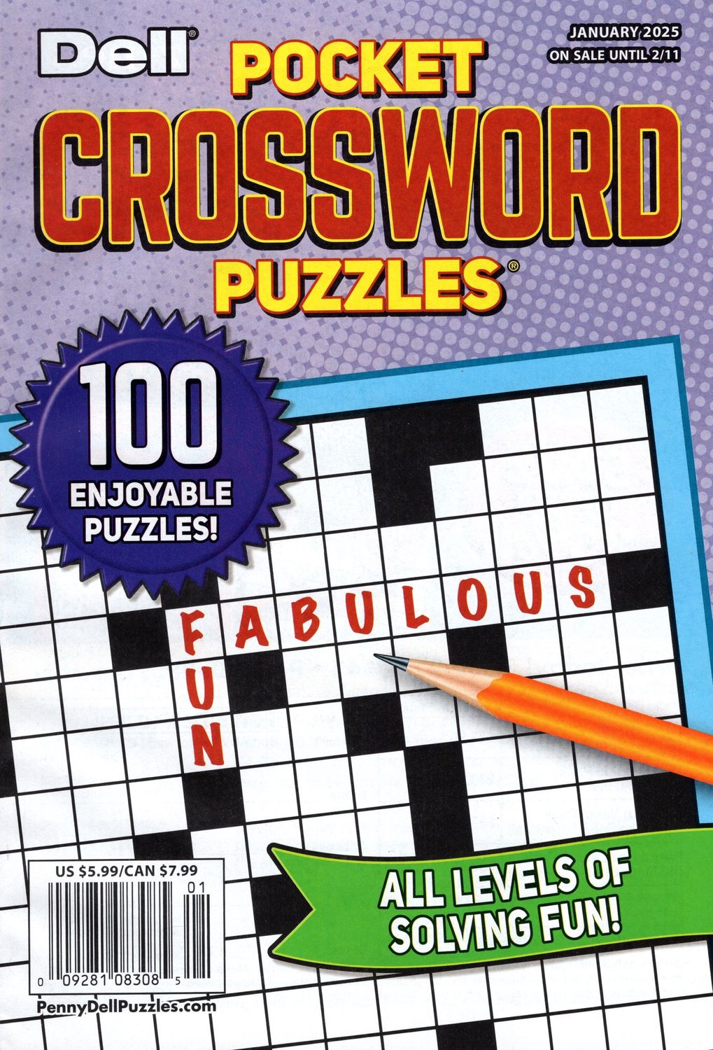 crossword puzzle books - Dell Pocket Crossword Puzzles January 2025