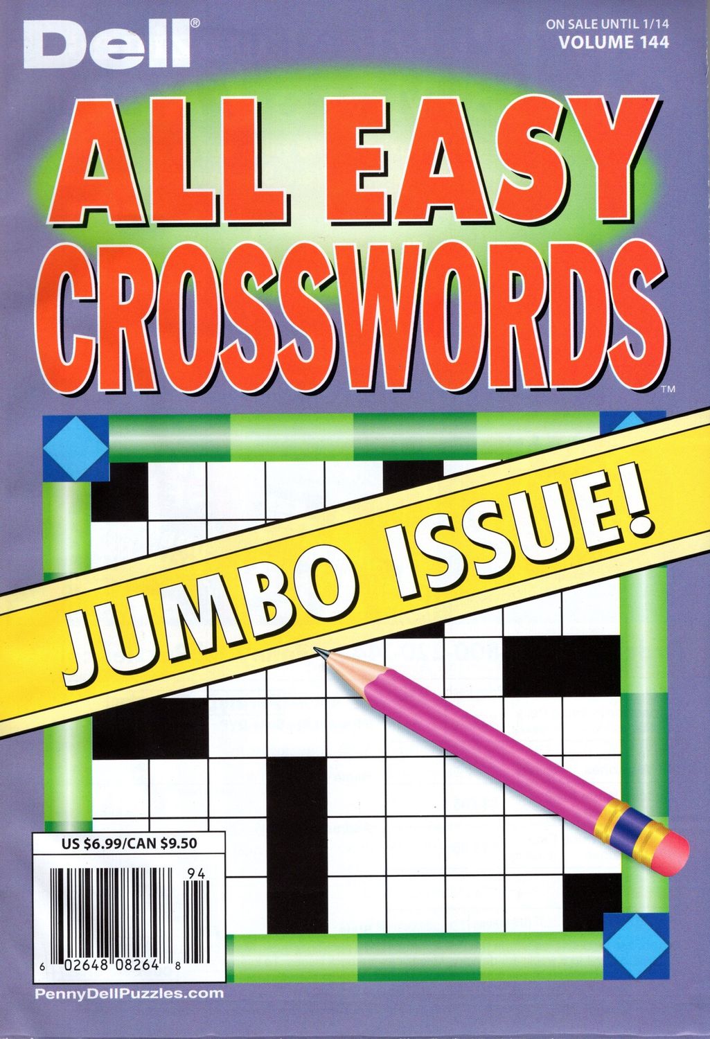 puzzle books store- Dell All Easy Crosswords January 2025 Vol. 144