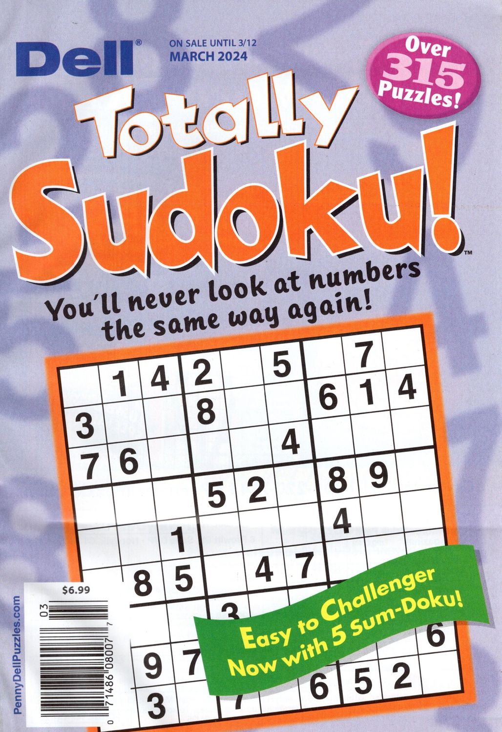Puzzle Book Store | Dell Totally Sudoku! March 2024