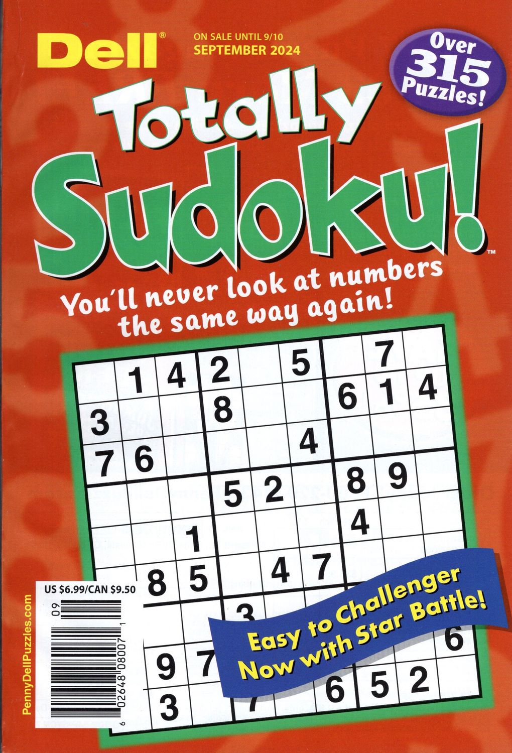 Dell Totally Sudoku! September 2024 - puzzle book store