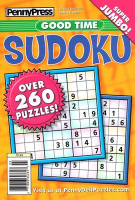 PennyPress Good Time Sudoku March 2024 | Sudoku Puzzle Books