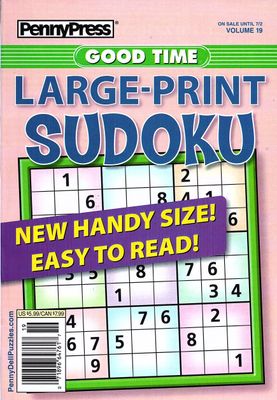 PennyPress Good Time Large-Print Sudoku #19 June 2024