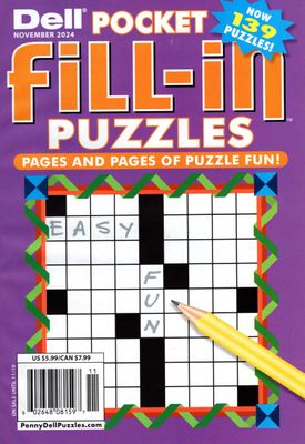 Dell Pocket Fill-In Puzzles November 2024 - we offer a vast selection of puzzle books.