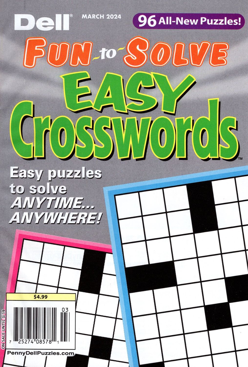 Dell Fun-to-Solve EASY Crosswords March 2024