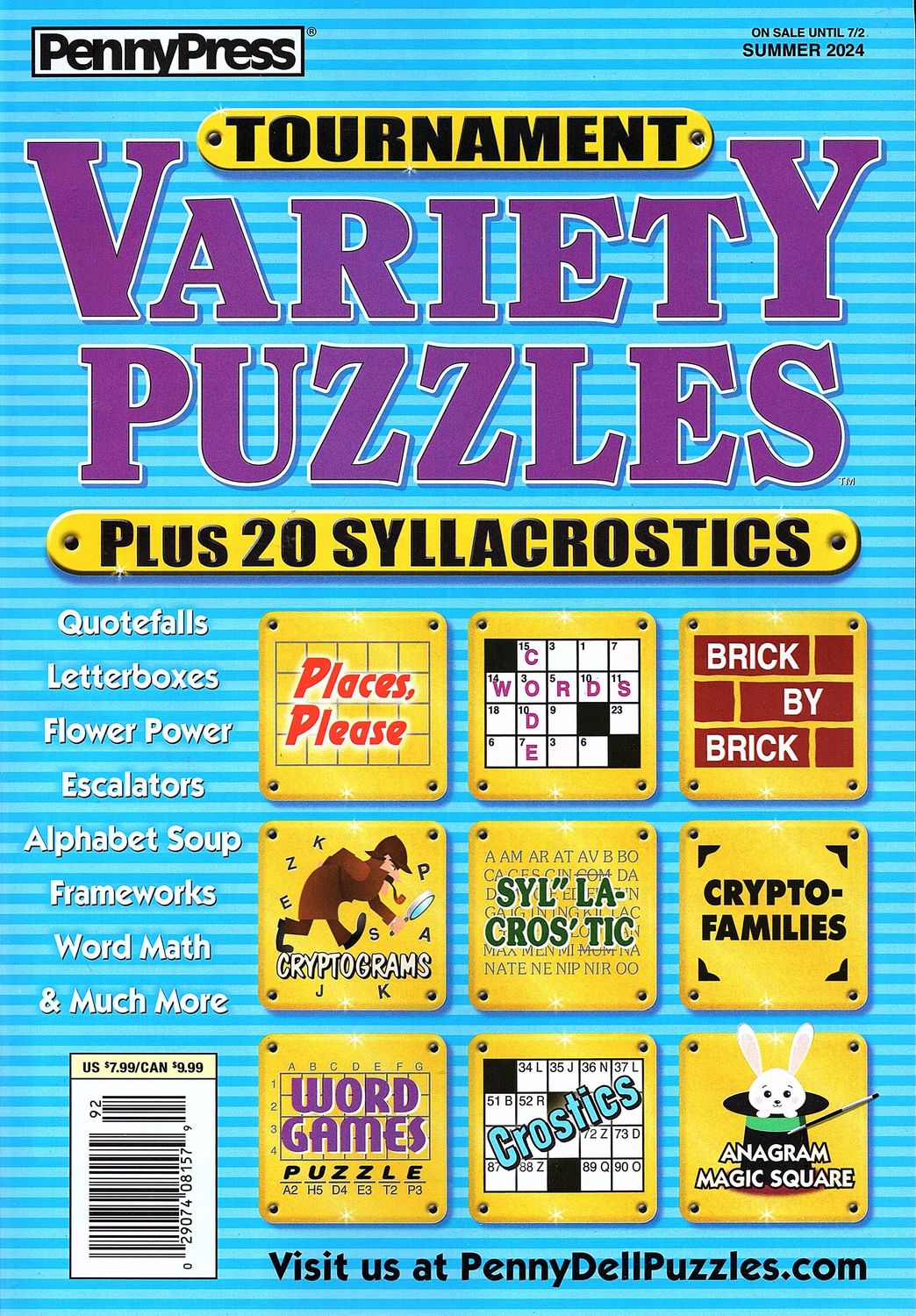 PennyPress Tournament Variety Puzzles Summer 2024