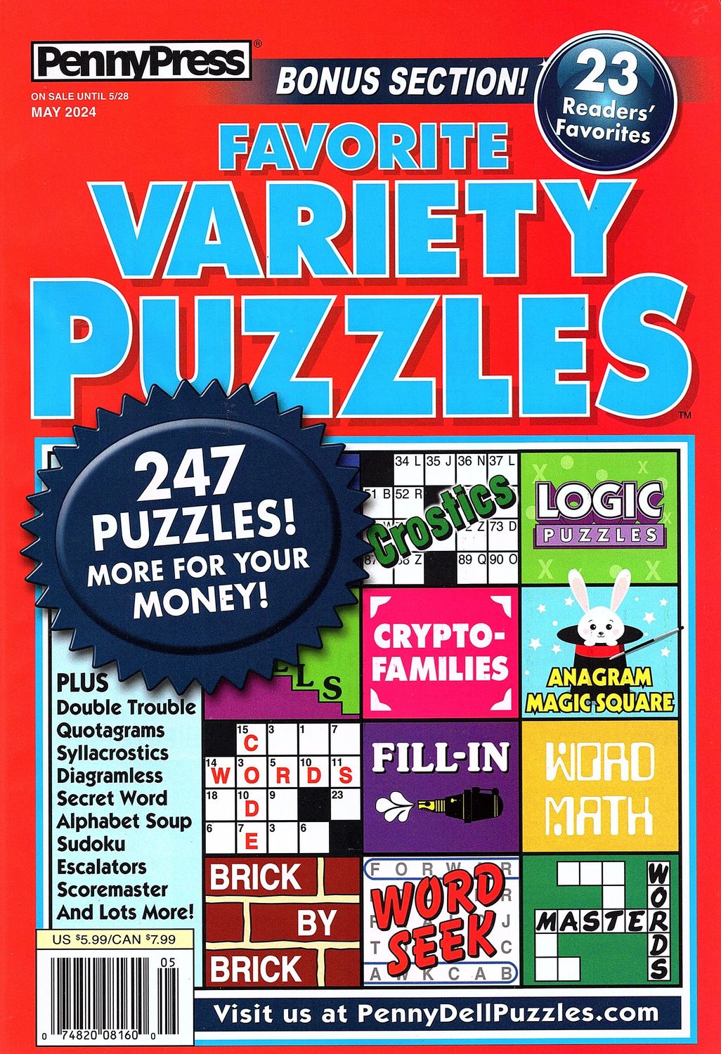 Penny Press Favorite Variety Puzzles May 2024