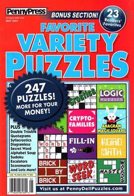 Penny Press Favorite Variety Puzzles May 2024
