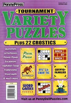 PennyPress Tournament Variety Puzzles Spring 2024