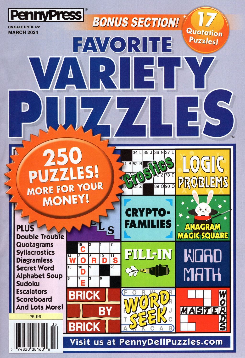Penny Press Favorite Variety Puzzles March 2024