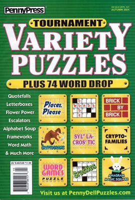 PennyPress Tournament Variety Puzzles Autumn 2024