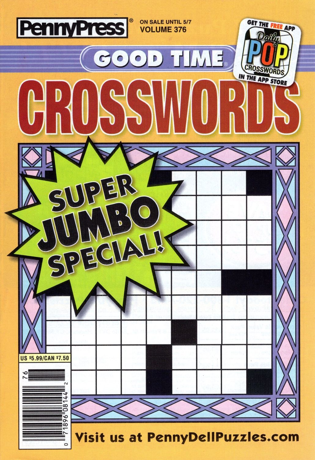 PennyPress Good Time Crosswords Puzzle Book #376, May 2024