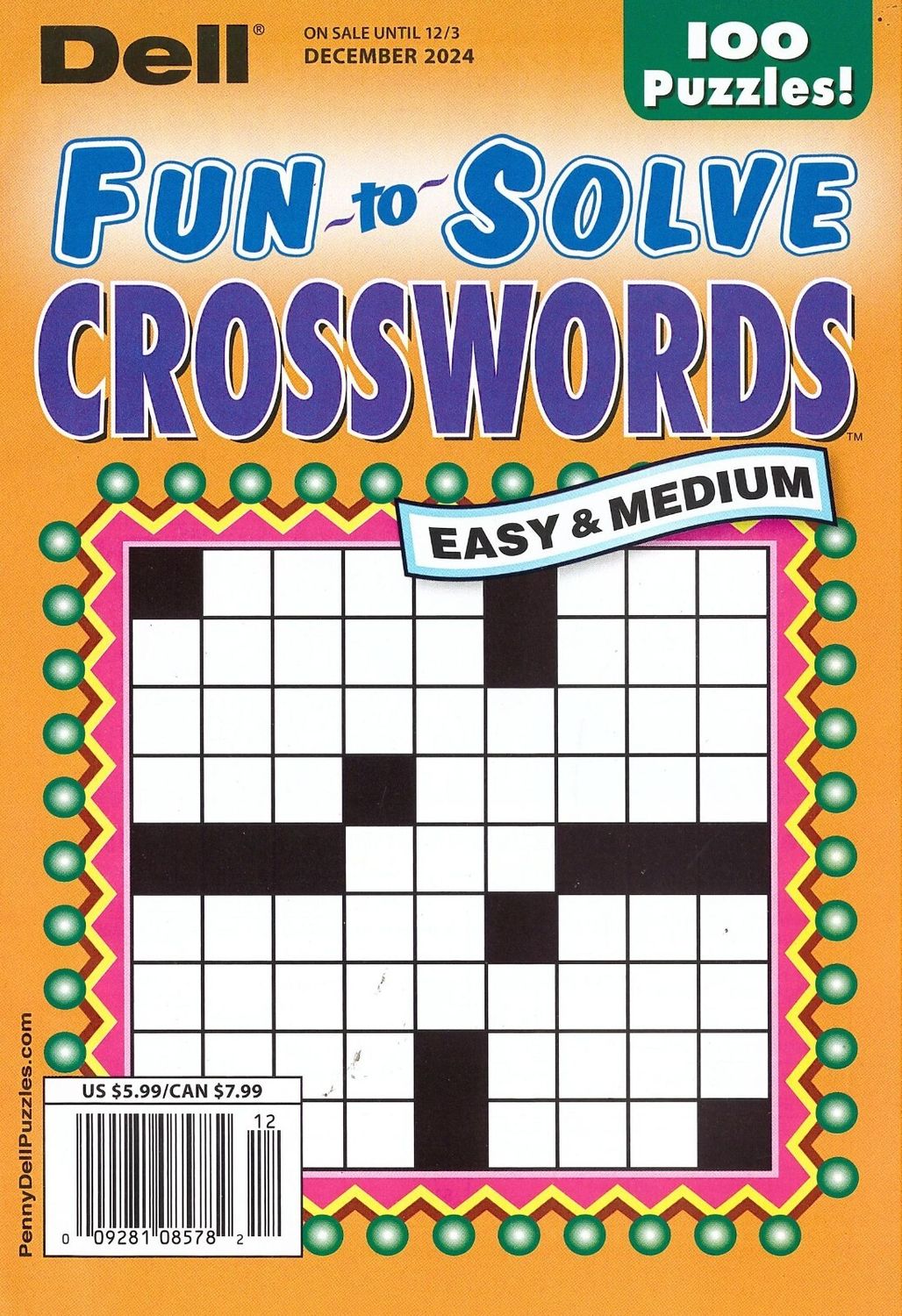 Dell Fun-to-Solve Crosswords December 2024 -puzzle book stores
