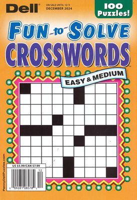 Dell Fun-to-Solve Crosswords December 2024 -puzzle book stores