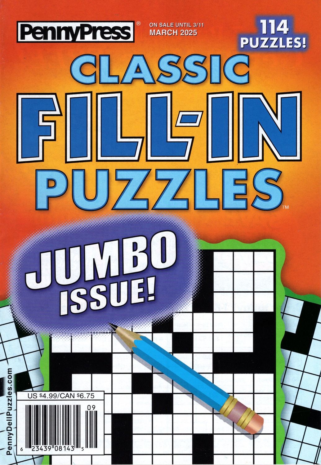 PennyPress Classic Fill-In Puzzles March 2025