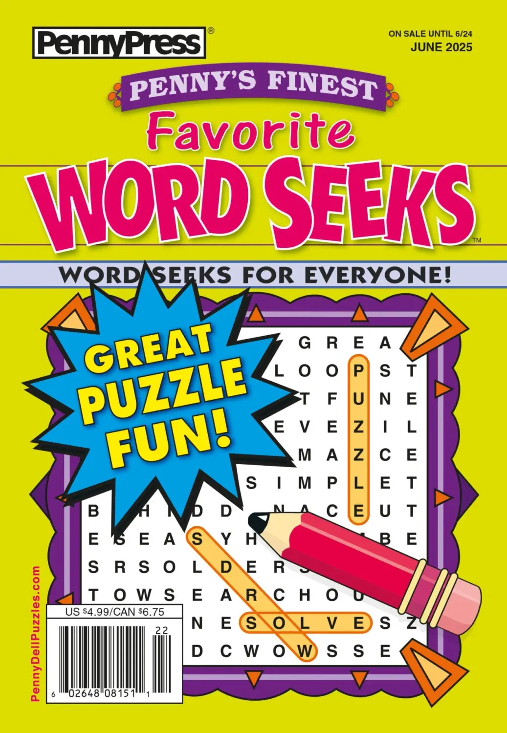 Penny’s Finest Favorite Word Seeks Puzzle Book June 2025