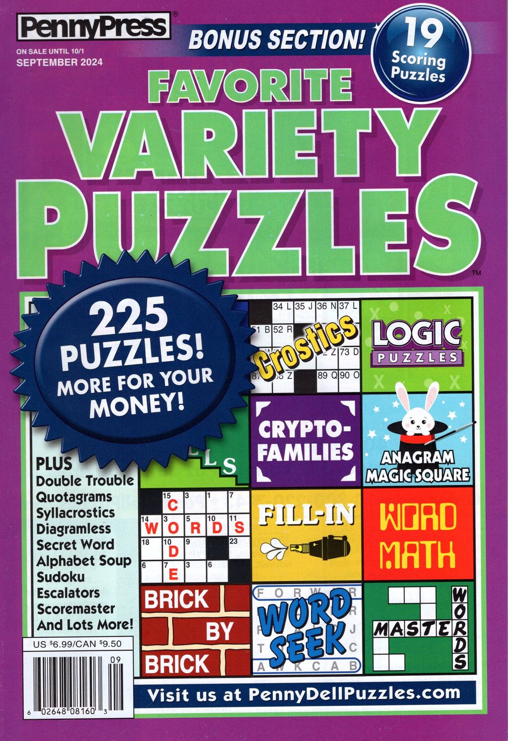 Penny Press Favorite Variety Puzzles September 2024