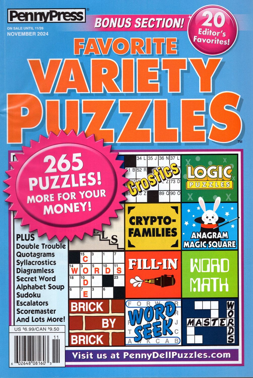 Penny Press Favorite Variety Puzzles November 2024
