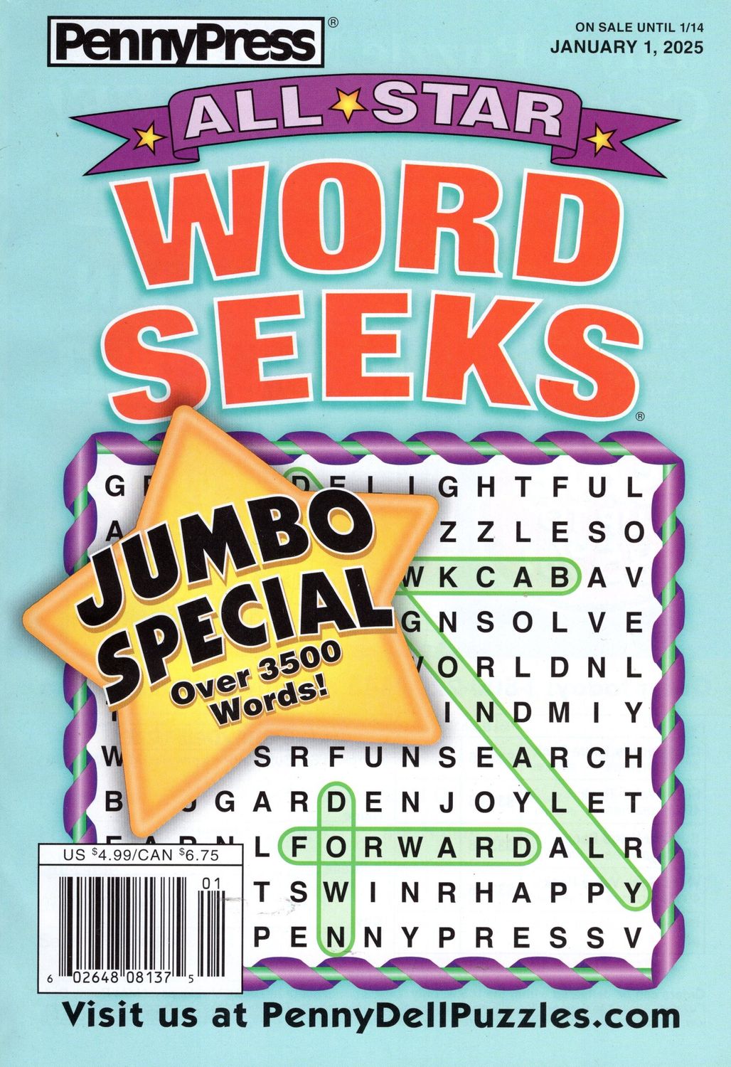All Star Word Seeks Magazine January 1, 2025