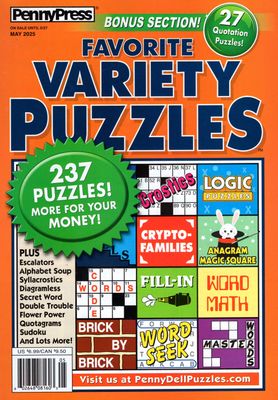 Penny Press Favorite Variety Puzzles May 2025