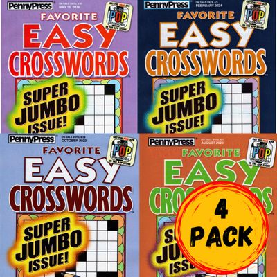 Lot of 4 Penny Press Favorite Easy Crossword Puzzle Books