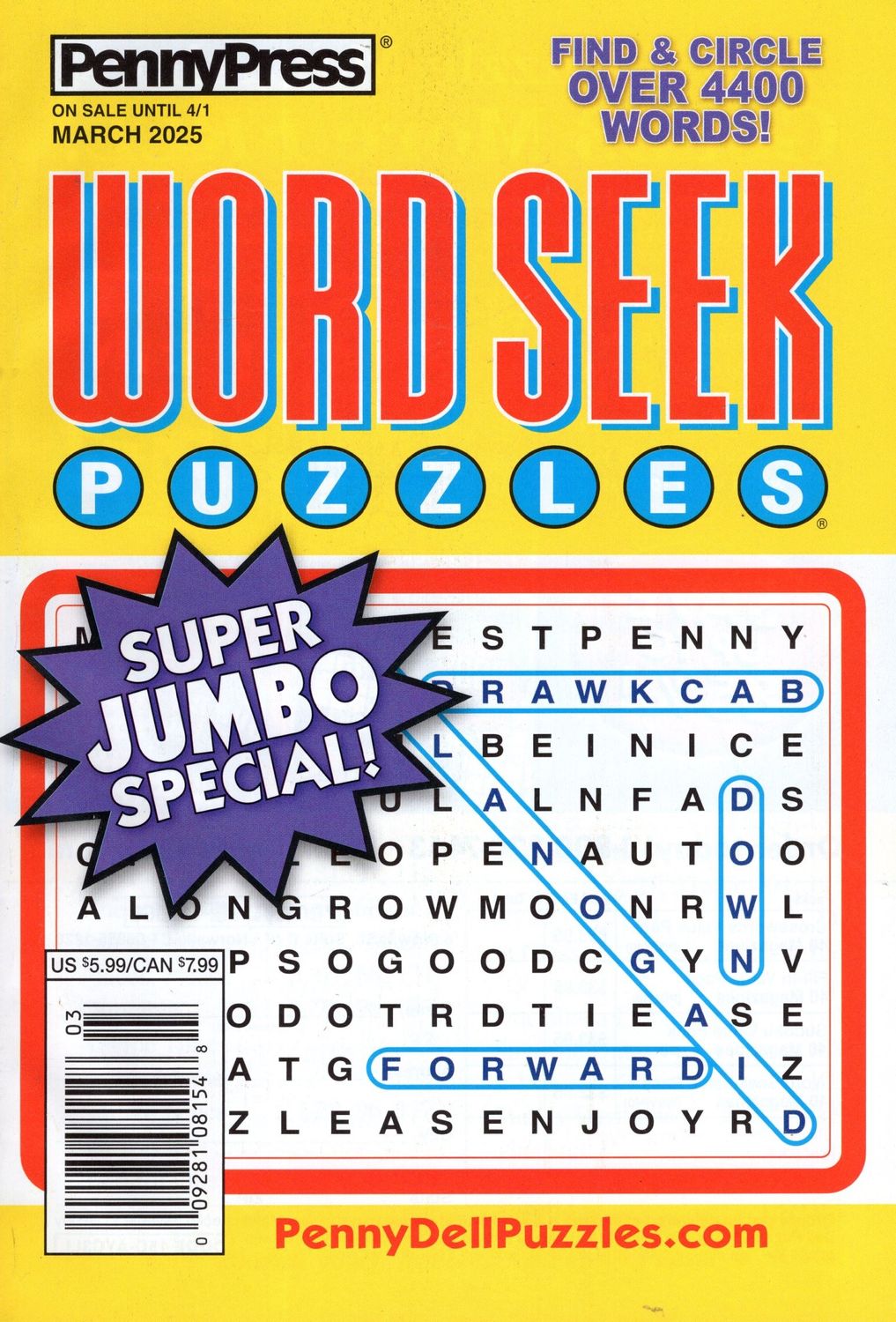 PennyPress Word Seek Puzzles March 2025