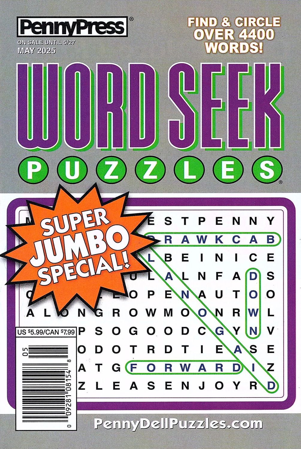 PennyPress Word Seek Puzzles May 2025