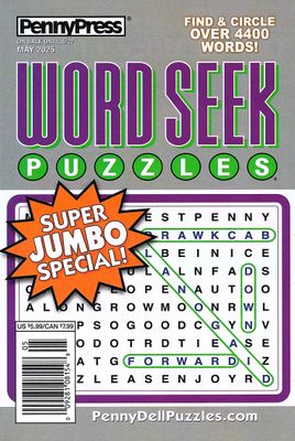 PennyPress Word Seek Puzzles May 2025